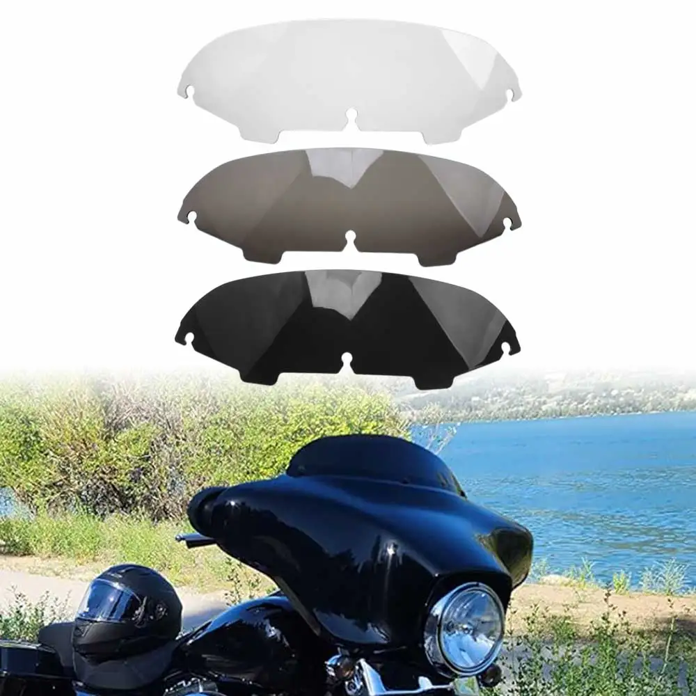 Motorcycle 4.5" Windshield Wind Splitter Fits For Harley Electra Street Glide Touring Bike 1996-2013 Pvc Plastic Black/Clear/Tea
