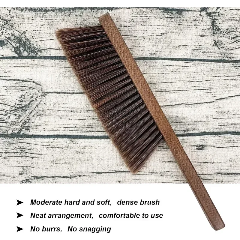 Hand Broom Cleaning Brushes-Soft Bristles Dusting Brush for Cleaning Car/Bed/Couch/Draft/Garden/Furniture/Clothes,Wooden Handle