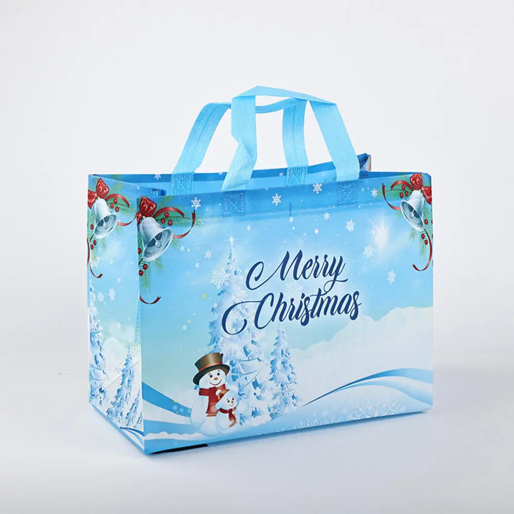 Non Woven Fabric Waterproof Gift Tote Bag Christmas Party Folding Bag Clothing Storage Bag Noel Navidad Print Package Gift Bag