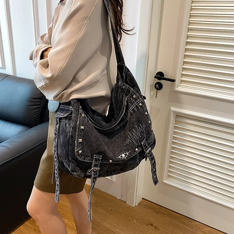 2024 Autumn Y2K Denimn Shoulder Bags Vintage Shoulder Cross…