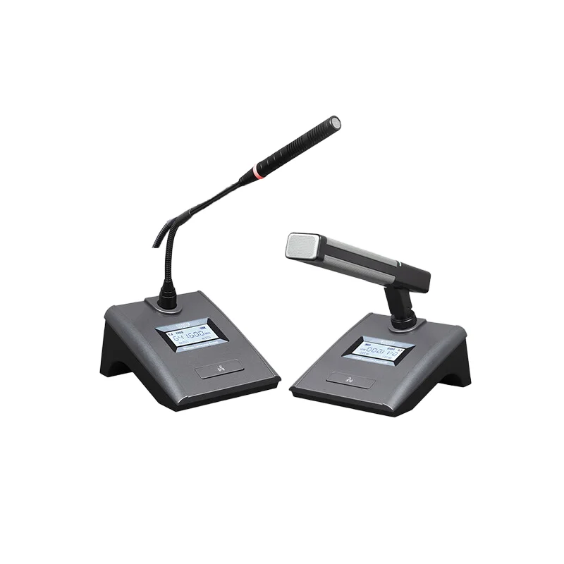 

Professional 1-to-2 Video Conference Desktop Wireless U-Band Dynamic Microphone XLR Noise Cancelling Speech Training Metal