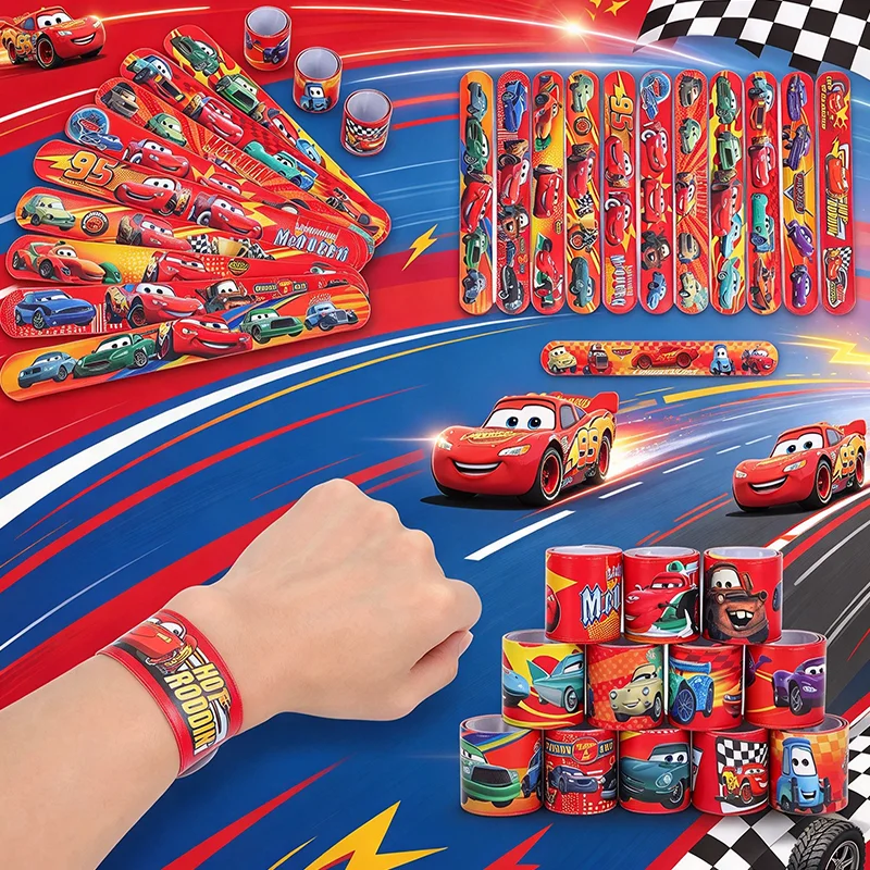 disney Lightning McQueen Kids Bracelets, Cute Cartoon Pattern Bracelets, For Decorations, Children's party Gifts, Rewards，boy's