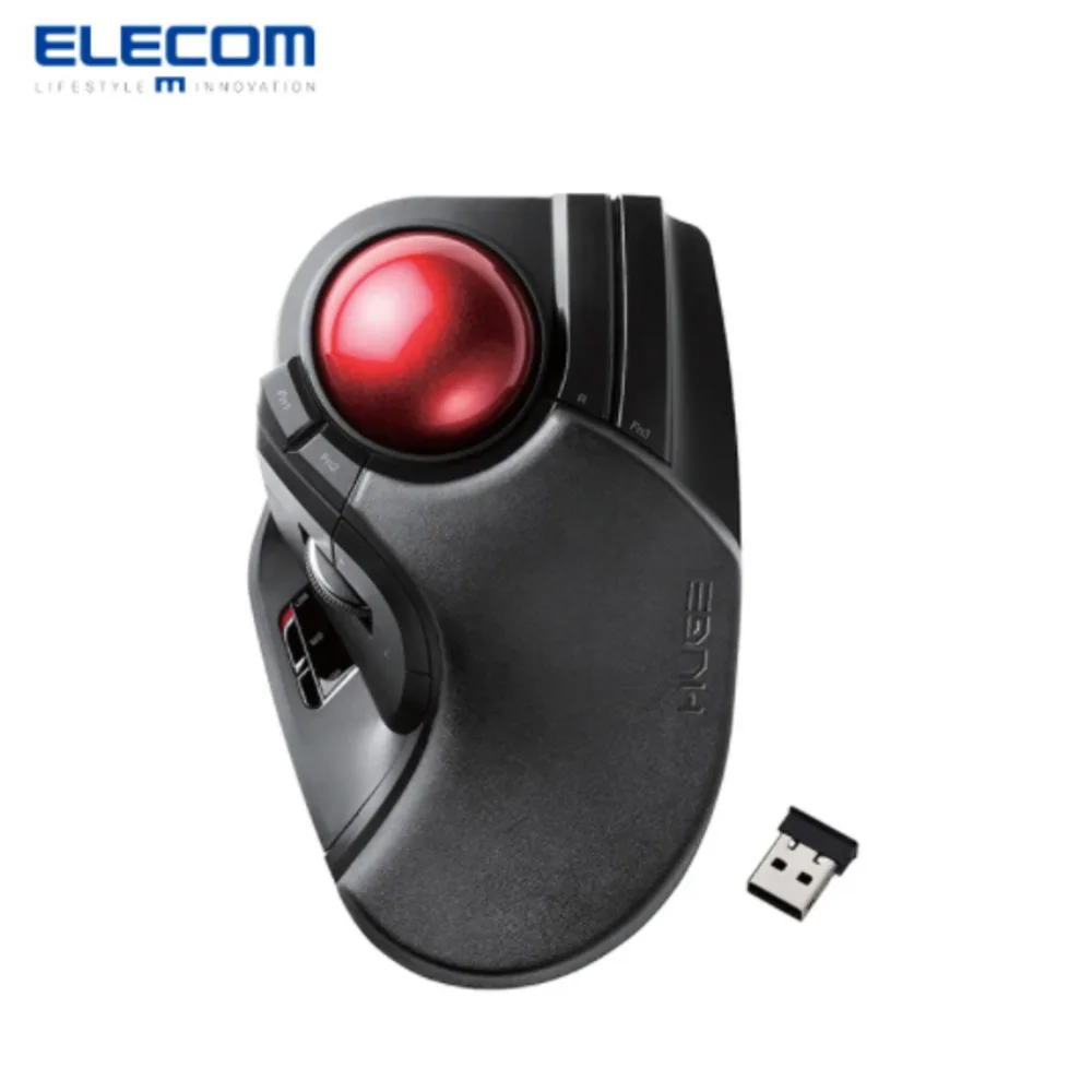 ELECOM ماوس عمودي مريح ماوس كرة التتبع ماوس لاسلكي 2.4G 10 أزرار قابلة للبرمجة تخصيص كمبيوتر مكتبي لـ AutoCAD