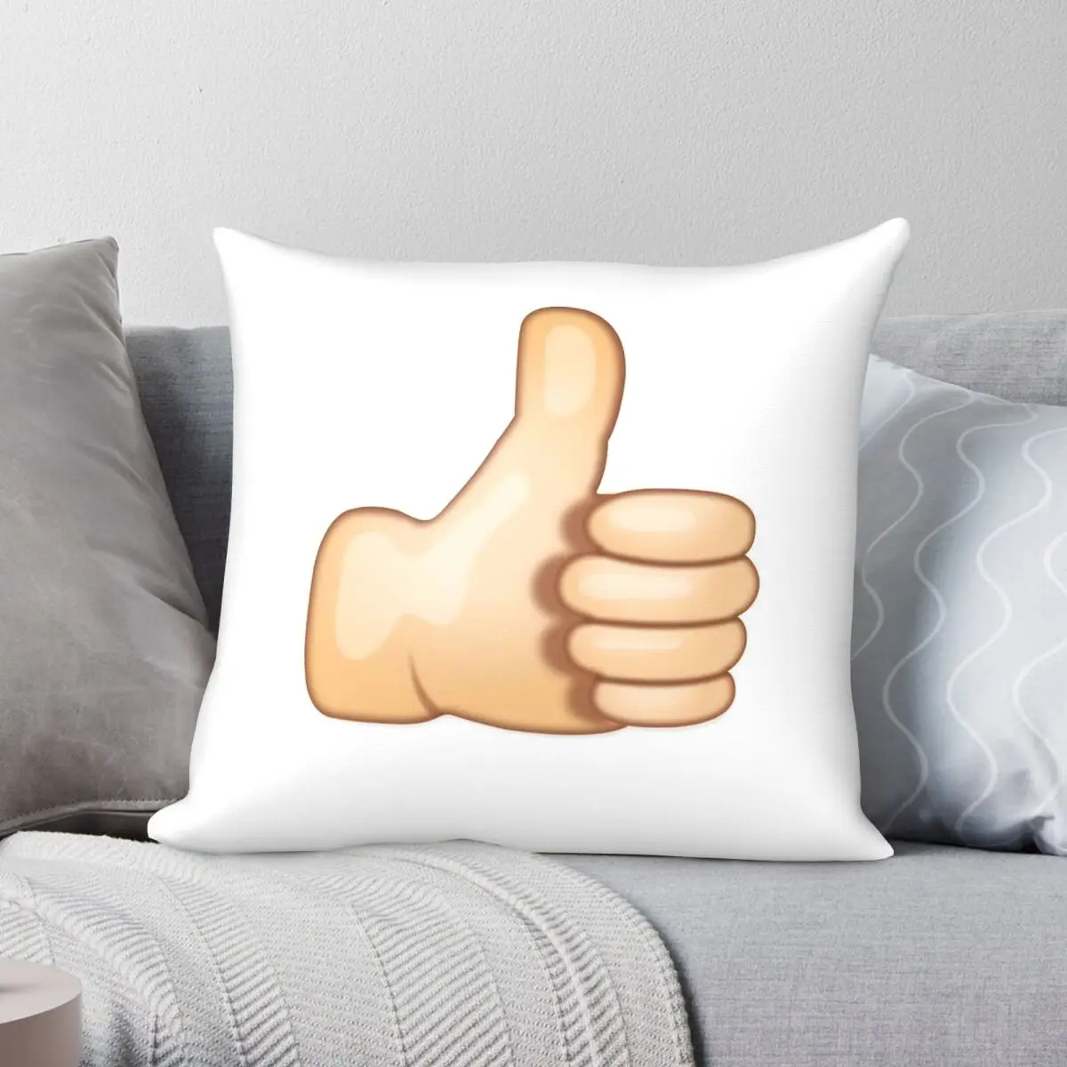 Cool Thumbs Up Square Pillowcase Polyester Linen Velvet Pattern Zip Decor Throw Pillow Case Room Cushion Cover