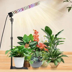 JCBritw 100W LED Grow Light on Stand for Indoor Plants, Desktop Plant Growing Lamp Full Spectrum, 90 Degree Lens