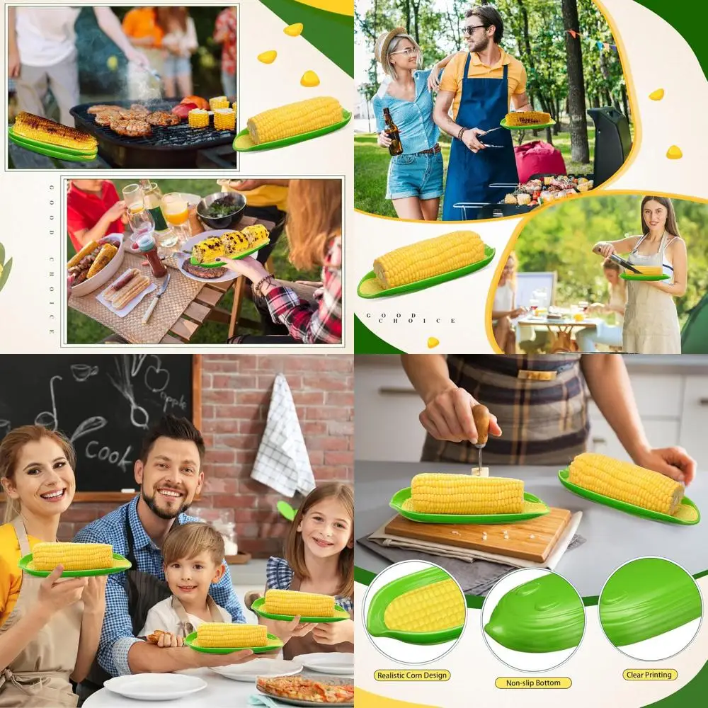 

Меламиновая кукуруза на держателях для початок, нескользящая, можно мыть в посудомоечной машине, набор из 8 шт.