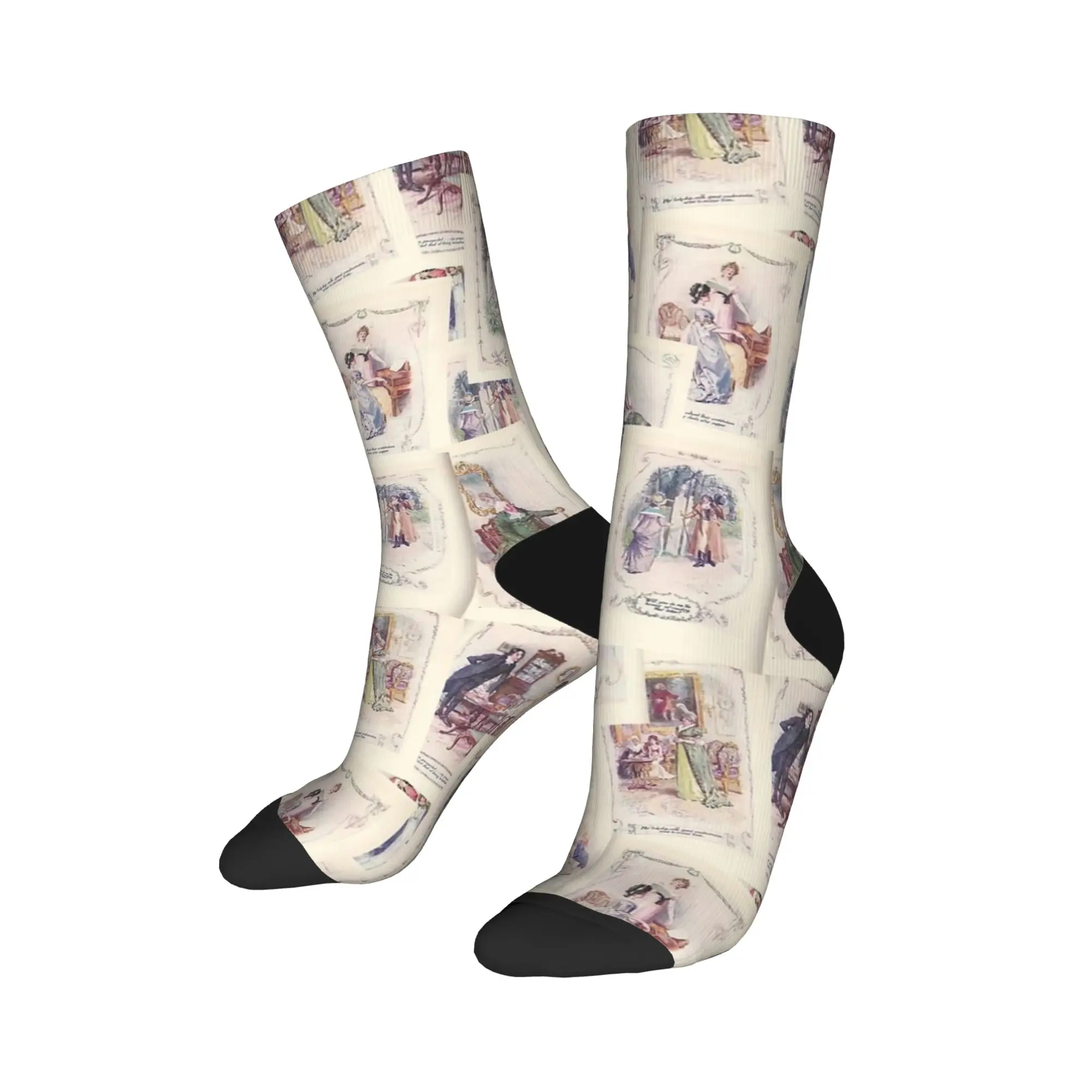 

Модные мужские носки в стиле Харадзюку, гордость и предубеждение Джейн Остин, винтажные носки с книжными табличками, женские носки, весна-лето
