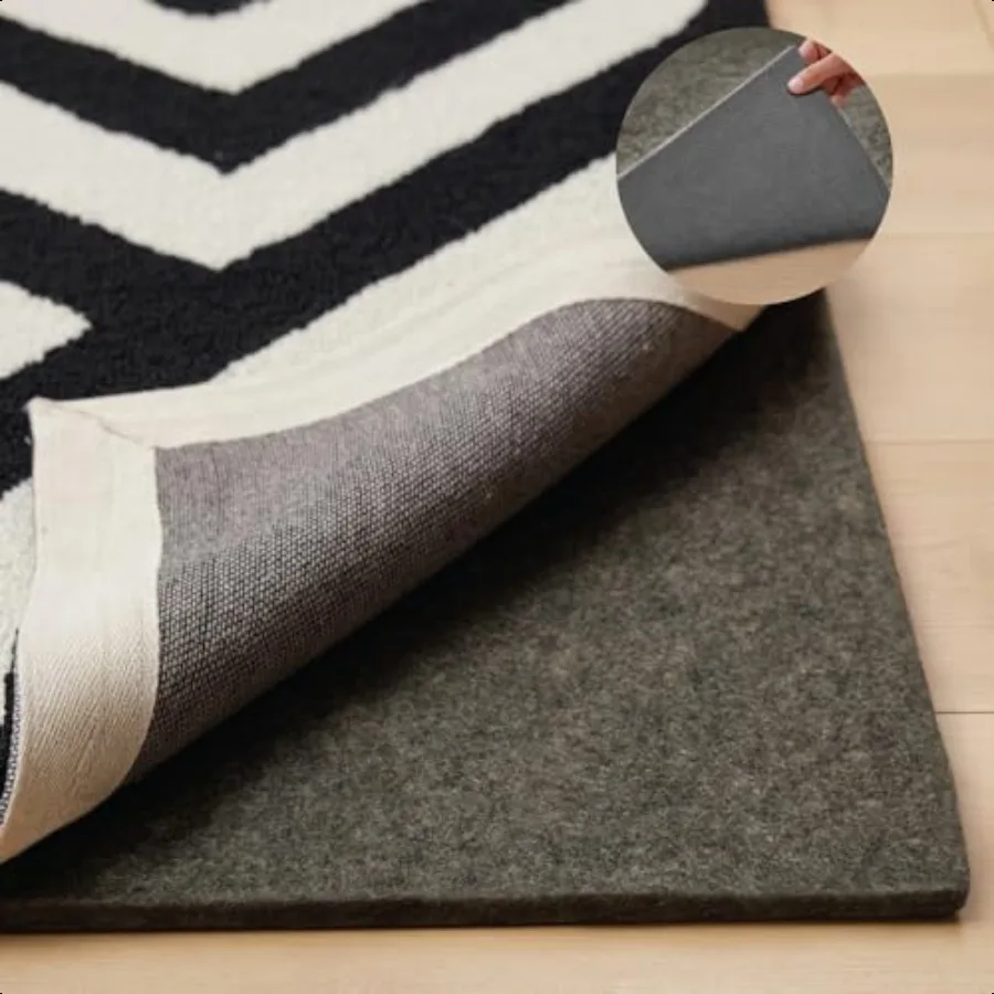 Felt and Natural Rubber Stay in Place Slip Resistant Rug Pad 1 4in Thick 5x8 FT Protective Padding Under Area Rugs Cushioned Gr