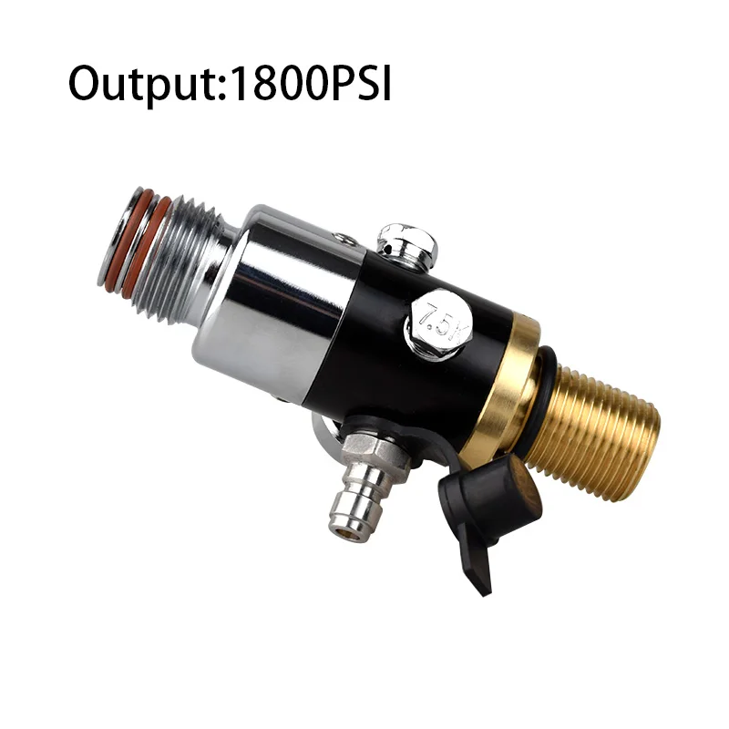 

HPA 4500psi Cylinder Air Tank Regulator Adjustable Output 0 To 1800PSI Valve Mountain Double O-Ring Design Thread M18*1.5 Scuba