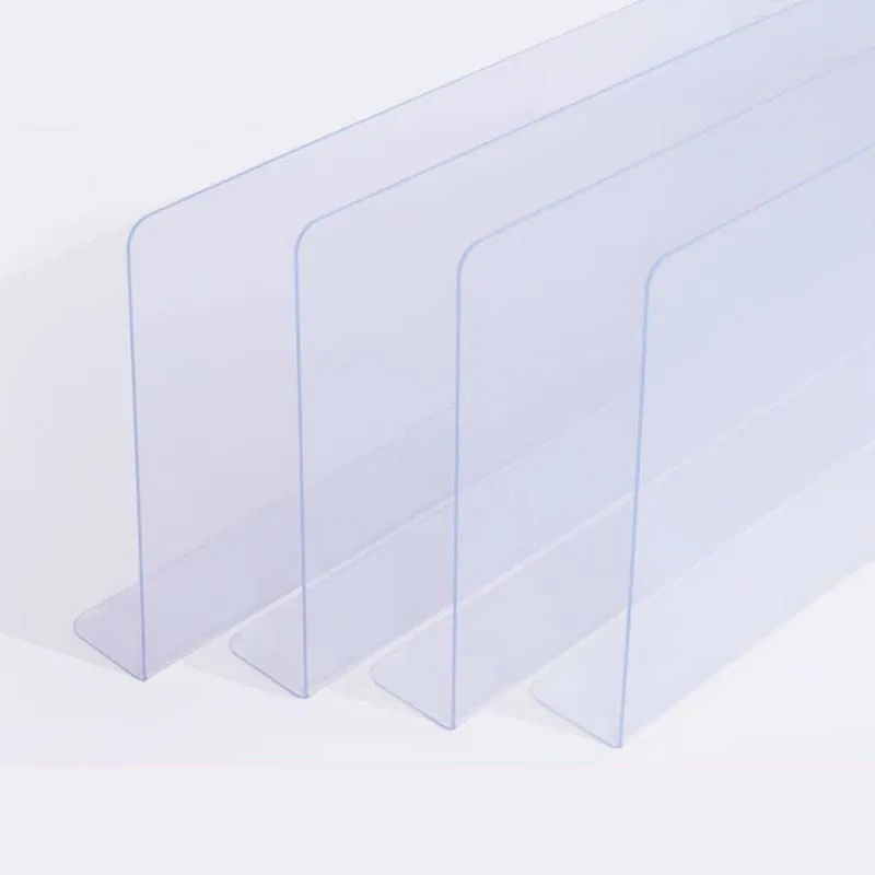 1PC Clear L-Shaped PVC Shelf Divider Baffle Separator for Supermarket Store Home Merchandise Organizer Clapboard L30 xW5 x H31CM