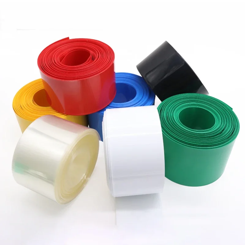PVC Colourful Heat Shrink Tube Lipo Battery Pack Width 15mm~220mm Insulated Protection Film Wrap lithium Case Cable Sleeve