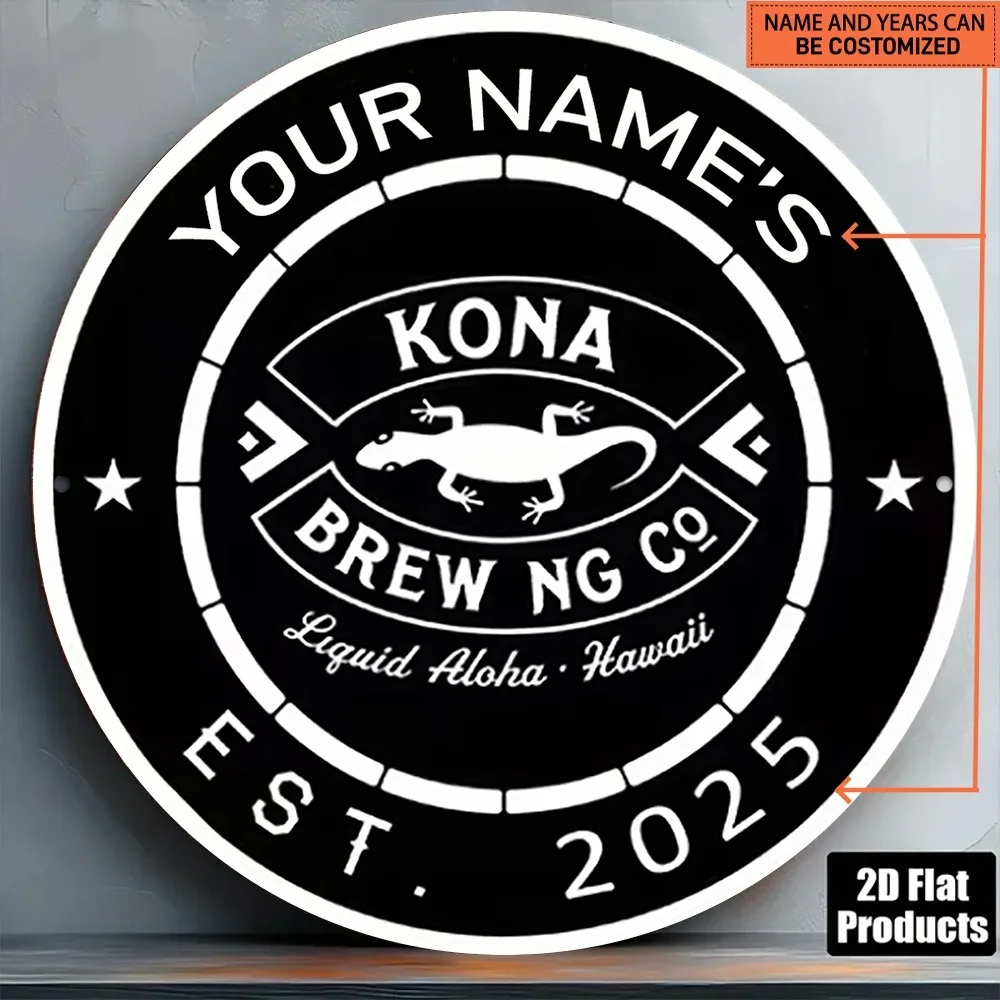 Custom Kona Brewing Co Aluminum Tin Sign 8x8
