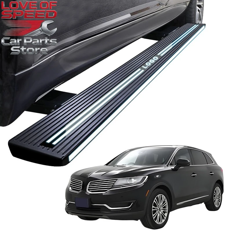 

Новинка 2026 года: Усиленные автоматические электрические выдвижные подножки из алюминия с двойной подсветкой для Lincoln MKX, высокая несущая способность