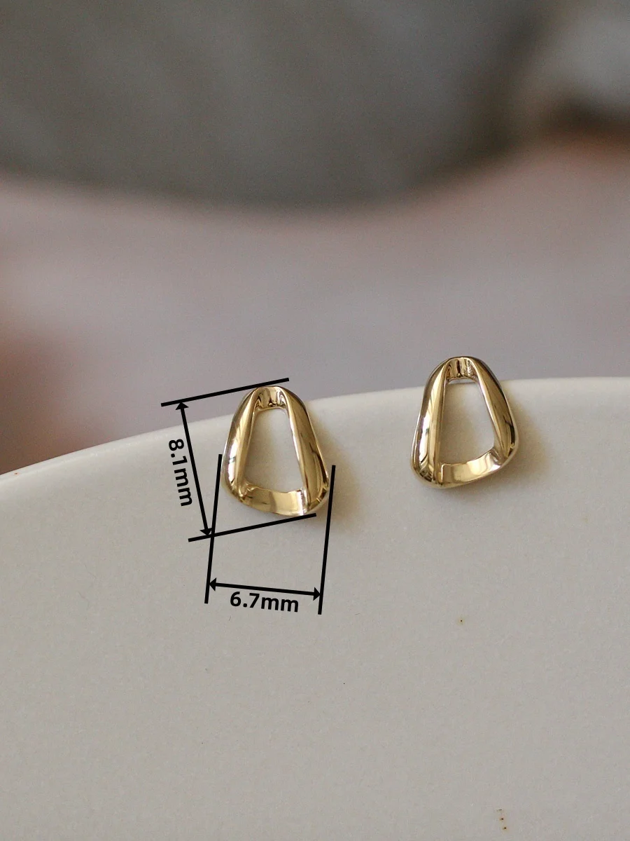 GOLDtutu Pure 9K Gold Earrings, Stereoscopic Triangle, Fashionable Jewelry, New Arrival, 2021, kj438