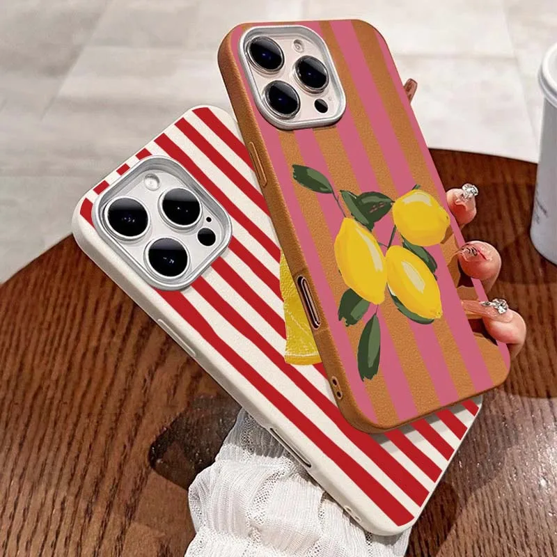 For Xiaomi Poco X7 Pro Phone Case Lemon Striped Retro Lichee Pattern Cases for POCO F6 F5 Pro 5G X6 X5 X3 M6 Pro 4G Soft Cover view 3