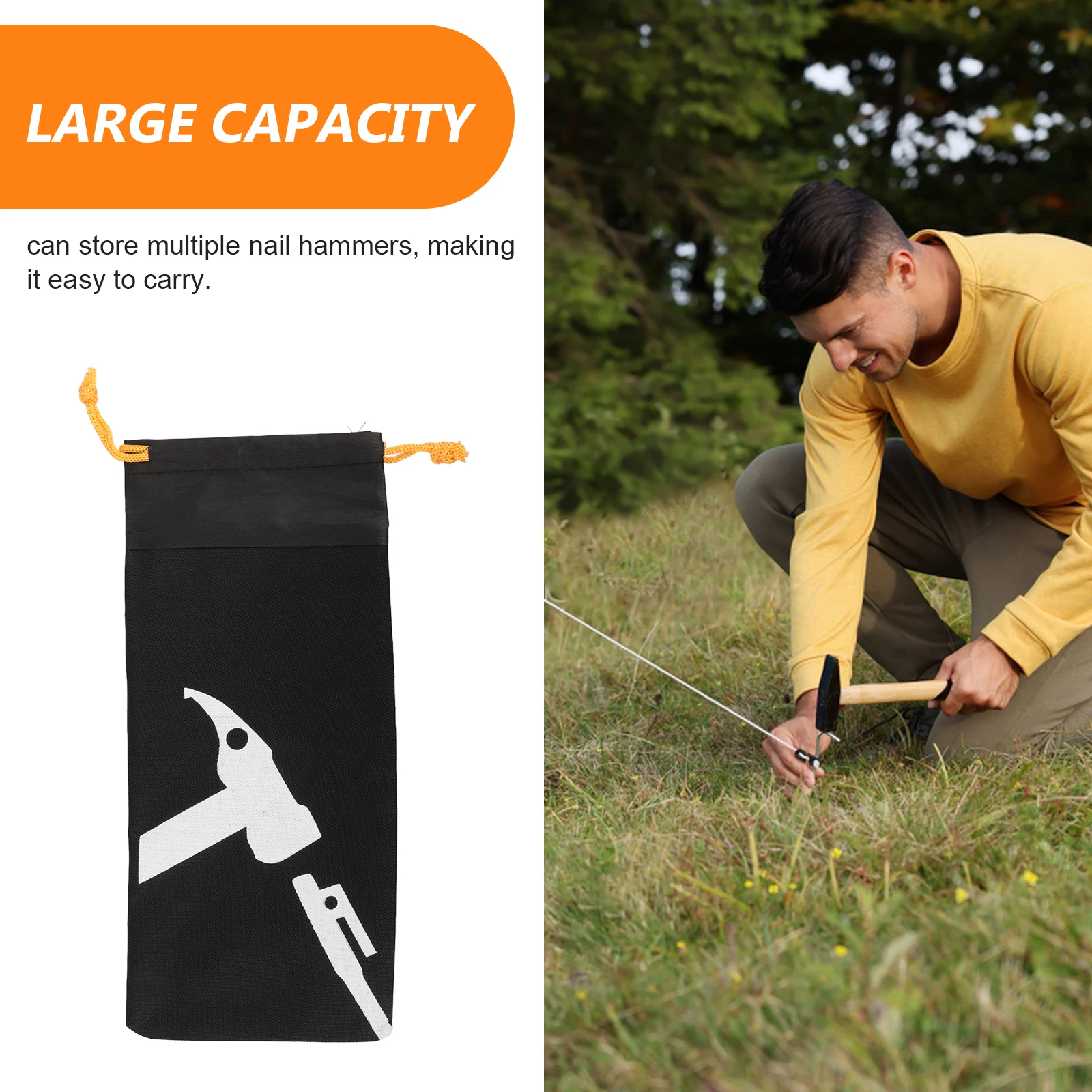 

Tent Camp Hammer Bag Outdoor Peg Storage Stake Folk-custom Camping Polyester Pegs Pouch Stakes