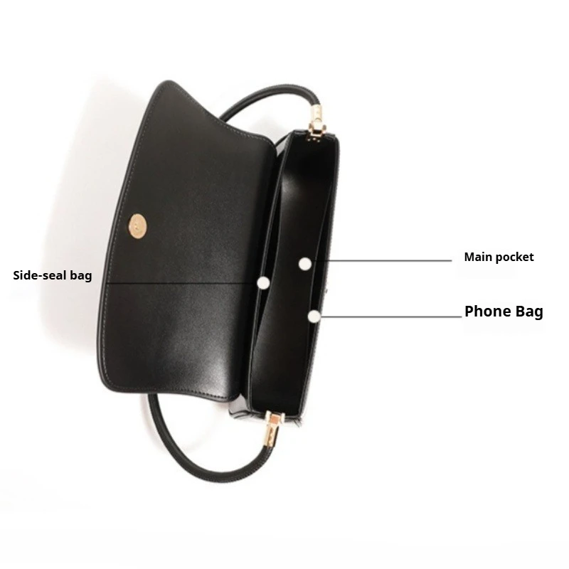 Minimalist Everyday Work Shoulder Bag for Women Soft Genuine Leather Top Handle Adjustable Strap Luxury Handbag Portable