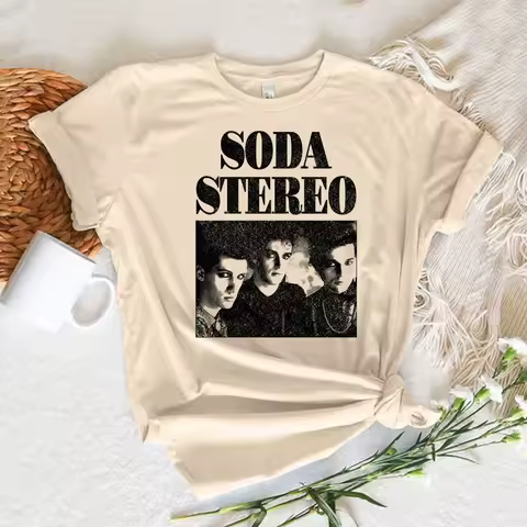 Soda Stereo t shirt women soft fabric athleisure crew neck top female 2000s funny anime clothing