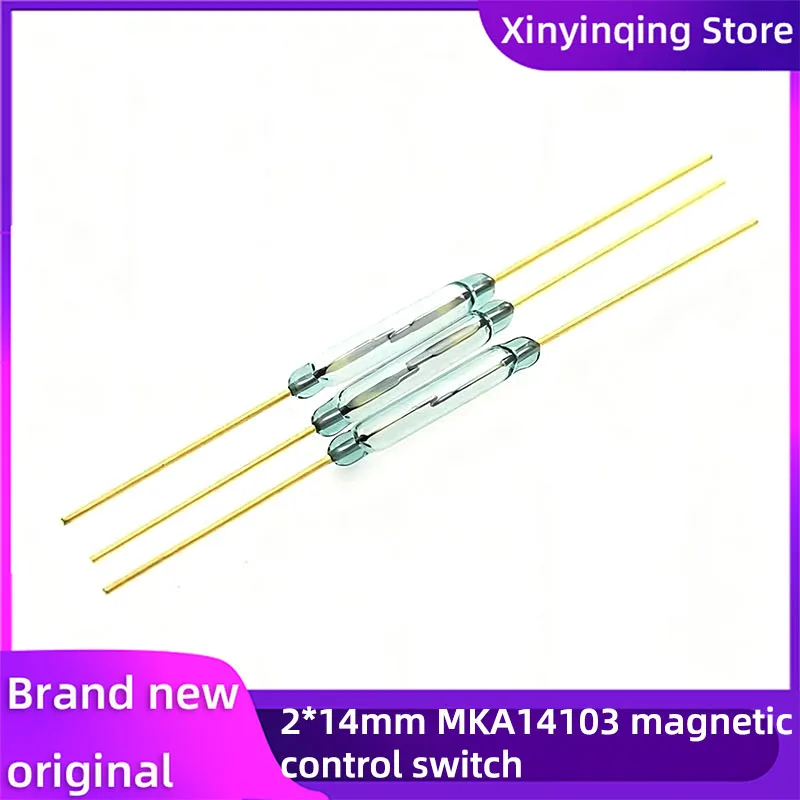 XYQ 2-30pcs MKA14103 reed magnetic switch, magnetically controlled magnetic switch glass seal 2X14MM normally open