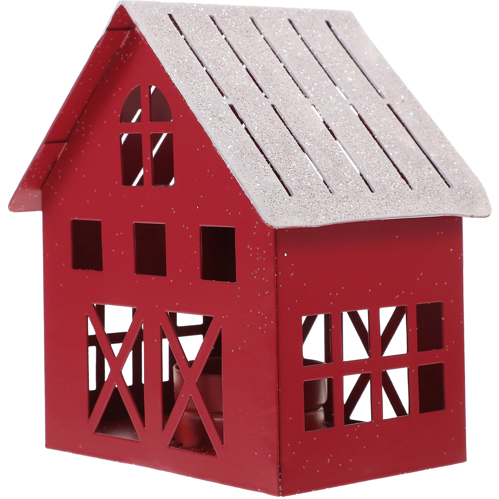 

Christmas Snow House Decoration Handmade Iron Craft Sturdy Tabletop House Ornament For Desktop Shelf Xmas Village Decor