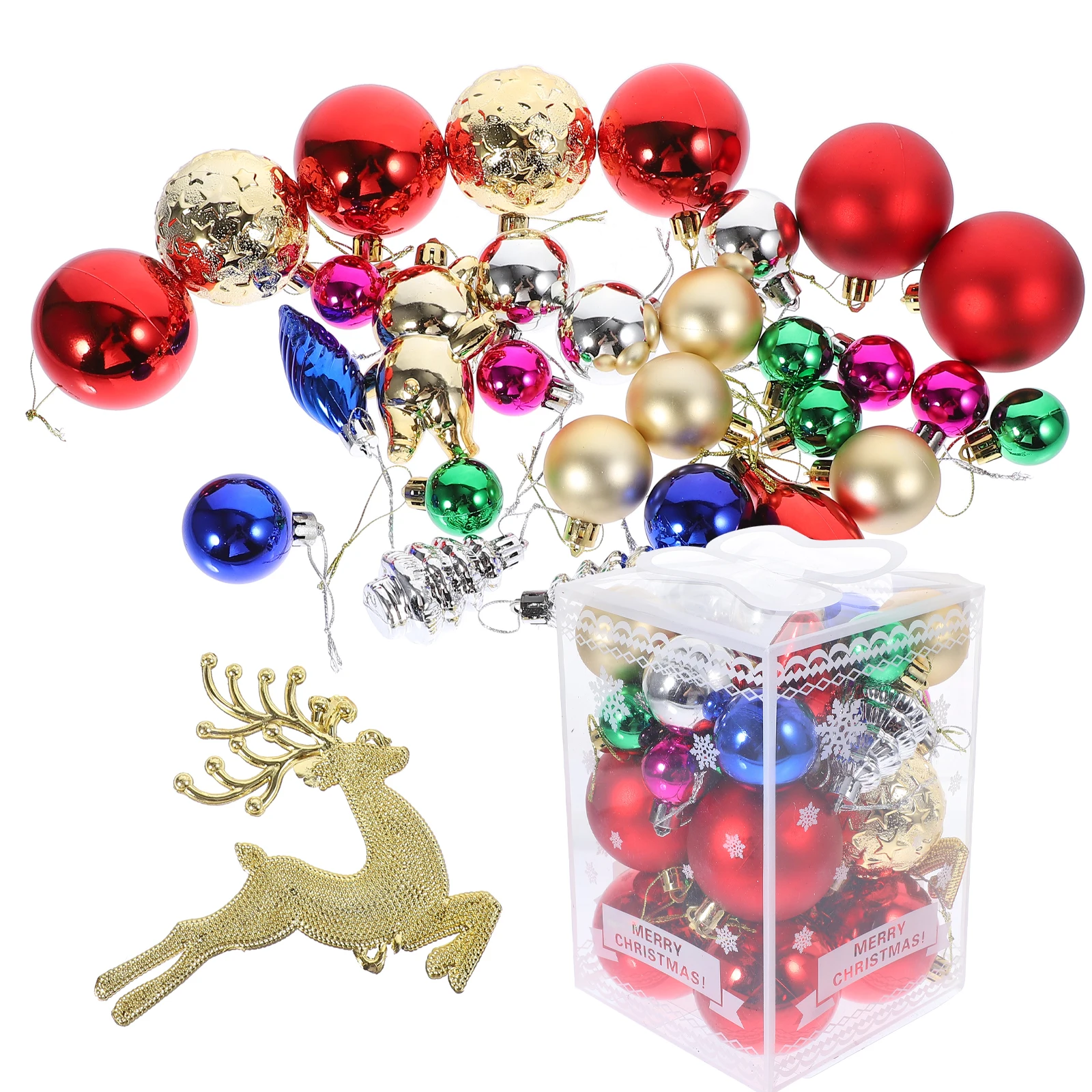 

30 Pieces Decoration Christmas Hanging Ball naments Balls Bright Colorful Plastic Tree Hanging Party Wedding DIY Crafts