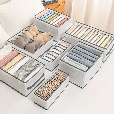 1PCS 양말 보관 상자, 11 구획 속옷 서랍 주최자, 분할 양말 보관 상자, 접이식 옷장 드레서 서랍