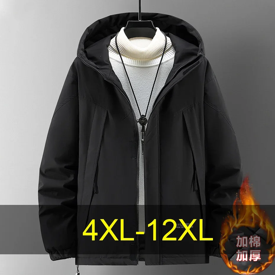 

Waterproof Parkas Men Winter Thick Cargo Jacket 12XL 10XL Plus Size Coat Fashion Casual Solid Color Parkas Male Big Size 12XL