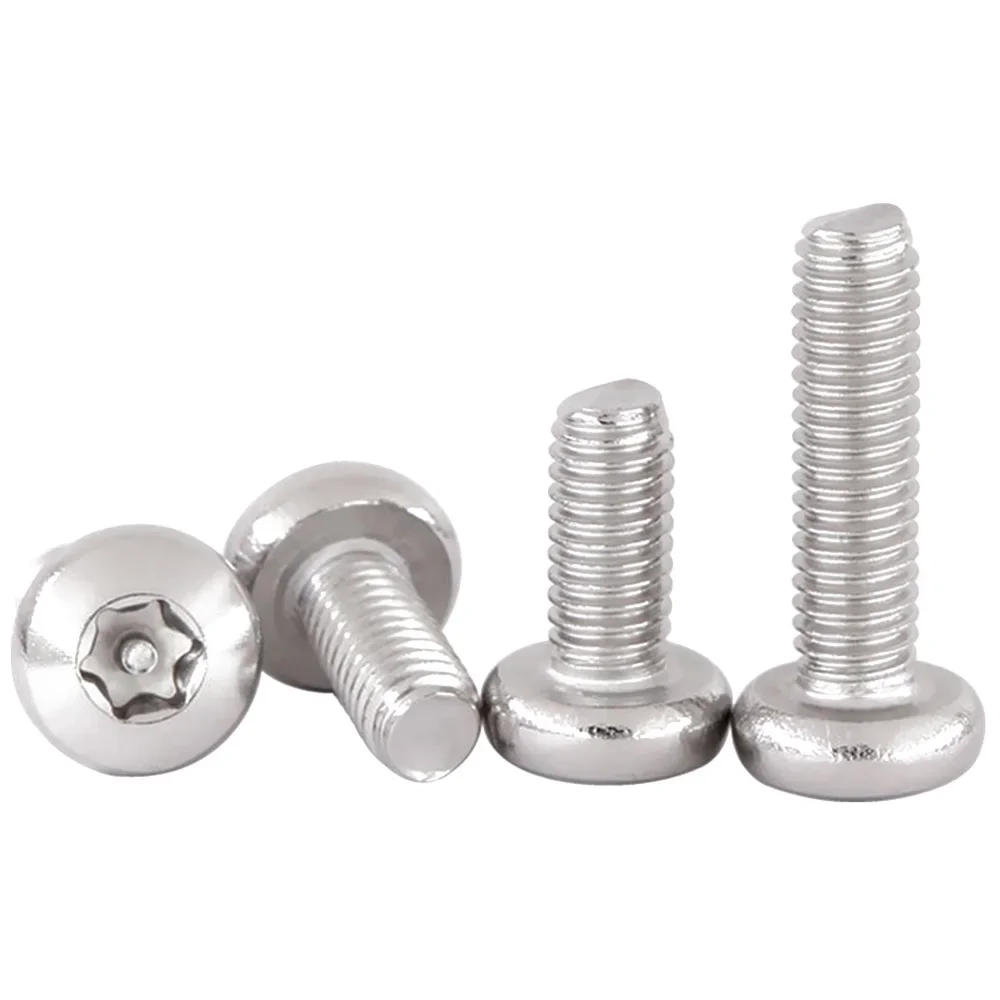 304 Stainless Steel M2 M3 M4 M5 M6 M8 M10 Six Lobe Torx Button Round Head with Pin Anti-theft Tamper Proof Security Screw Bolt