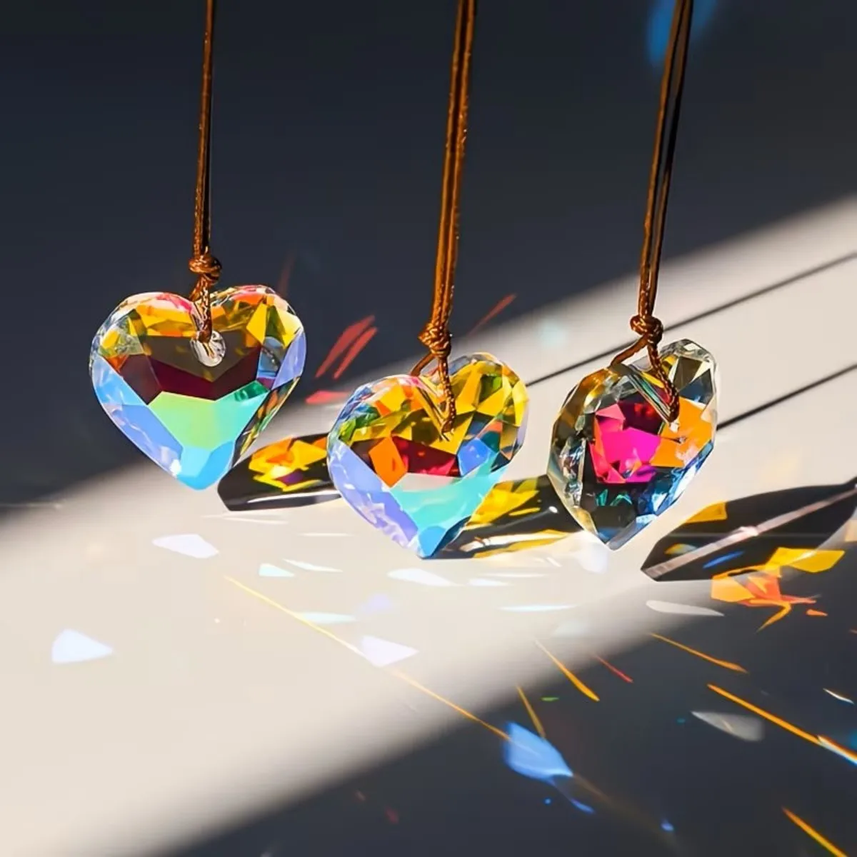 1pc 30mm Heart Suncatcher Pendants - Round Crystal Prism for Christmas, Birthday, Wedding Decor, Tree Ornament & Gift