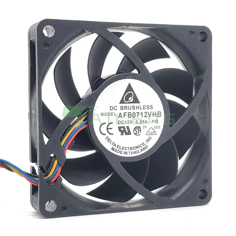 Para Delta AFB0712VHB 7015 70mm x 70mm x 15mm DC ventilador de refrigeración sin escobillas PWM 12V 0.55A 4 cables conector de 4 pines