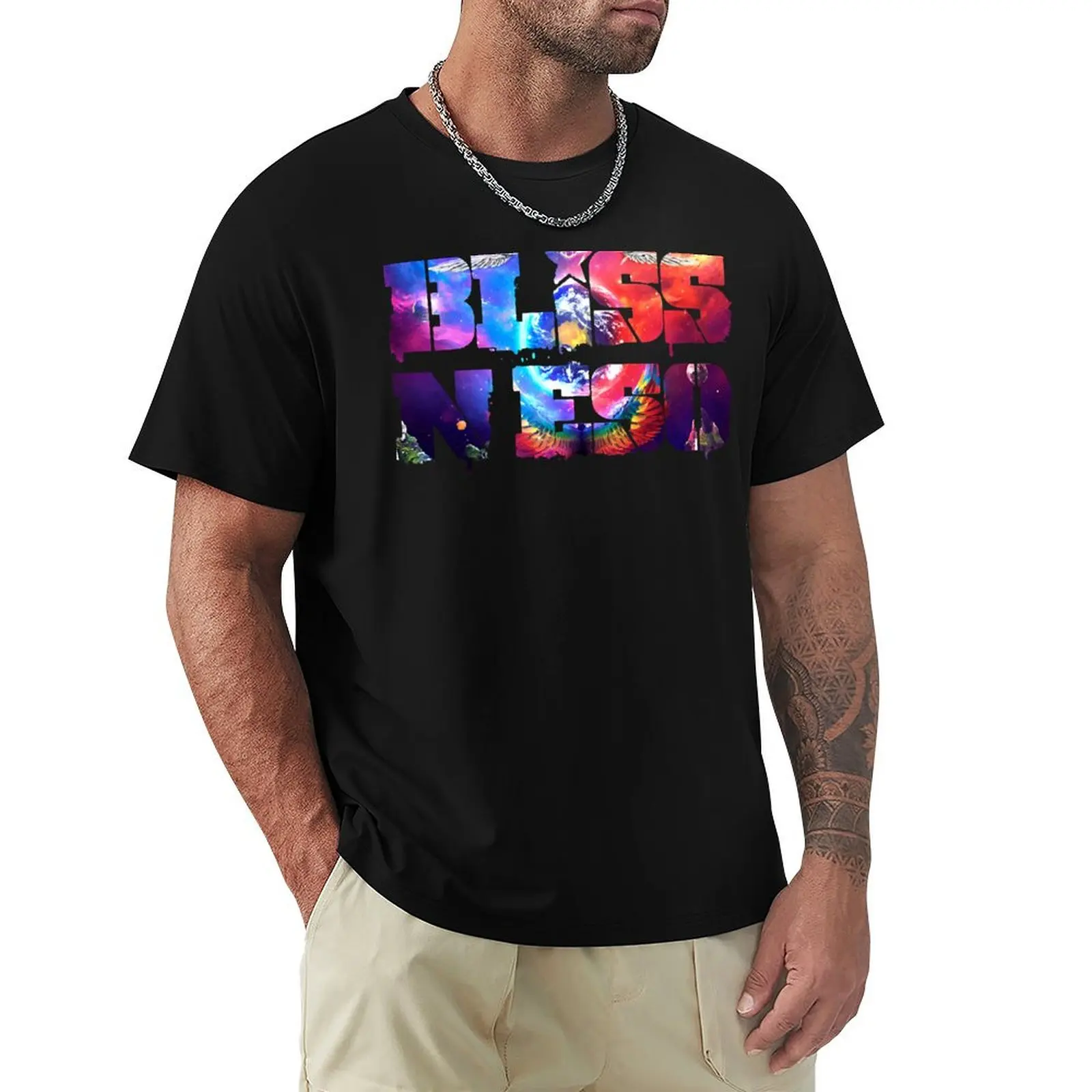 Bliss n eso circus in the sky t-shirt classique sans fer à repasser, haut décontracté à manches courtes
