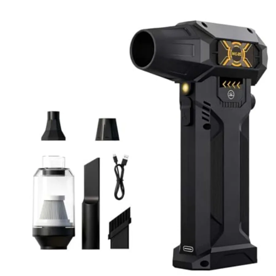 

Electric Air Duster 380000RPM High-Speed Compressed Air Blower Replace Disposable Air Cans Adjustable Speed for Key Board/PC/Ca