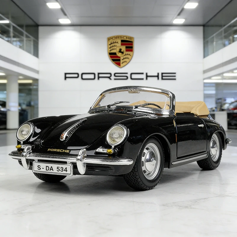 

Bburago 1:24 Porsche 356B CABRIOLET 1961, литая модель автомобиля из сплава, игрушечная машинка, миниатюрная масштабная модель для детей