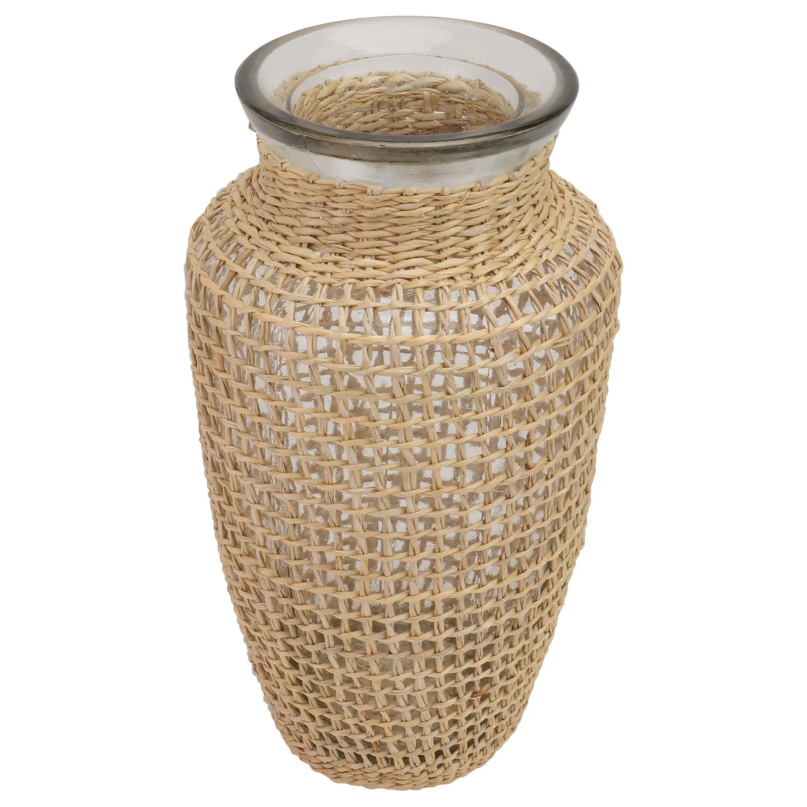 

1Pcs Nordic Style Woven Vase Khaki Flower Arrangement Holder Decorative Home Flower Planter Hydroponics Plant Container