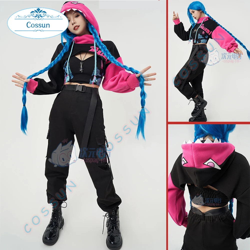 

Game LOL Lolita Jinx Cosplay Costume Homologous Derivation Hoodie Women Suit Uniform