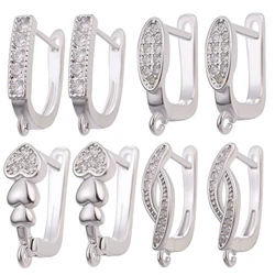Juya 8Pcs/Lot Wholesale Gold Silver Plated DIY Earring Hooks Accessories For Needlework Dangle Ear Wire Jewelry Making Supplies