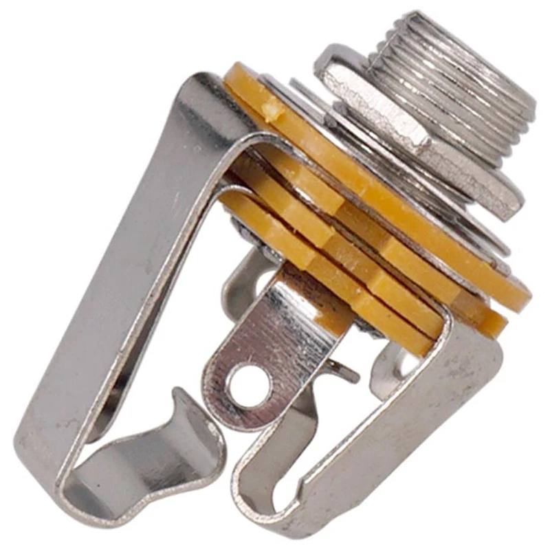 Presa Jack di ingresso Stereo da 1/4 pollici da 6.35Mm da 2 pezzi per basso per chitarra elettrica, Jack di uscita per Pickup per chitarra, parti per chitarra