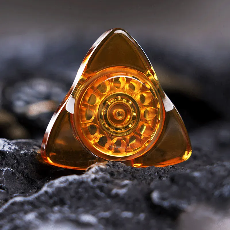 Three Page Amber PEI Material EDC Fingertip Gyro Decompression Desktop Fidget Toys