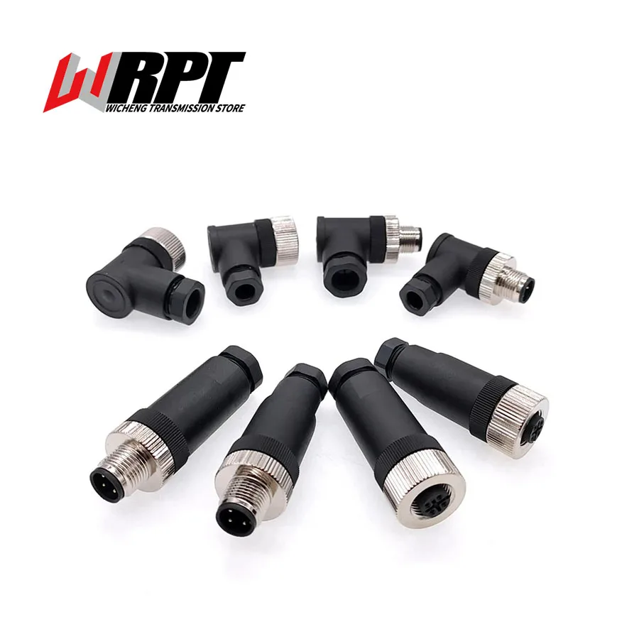 Aviation Plug M12 Waterproof Connector 4-Pin 5-Hole 8 12-Pin Plug Socket Sensor Connector Connector PG7  1