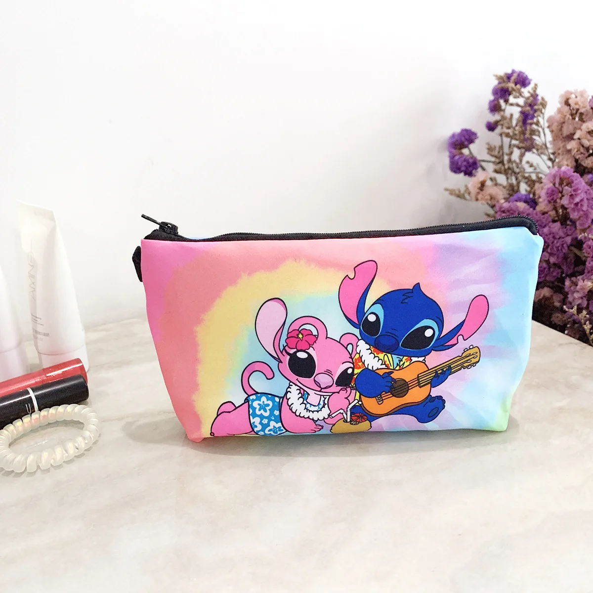 Anime Disney Lilo & Stitch Oxford Cloth Cartoon Flat Wallet Cartoon Stitch Storage Bag Storage Case Card Holder Boys Girls Gifts