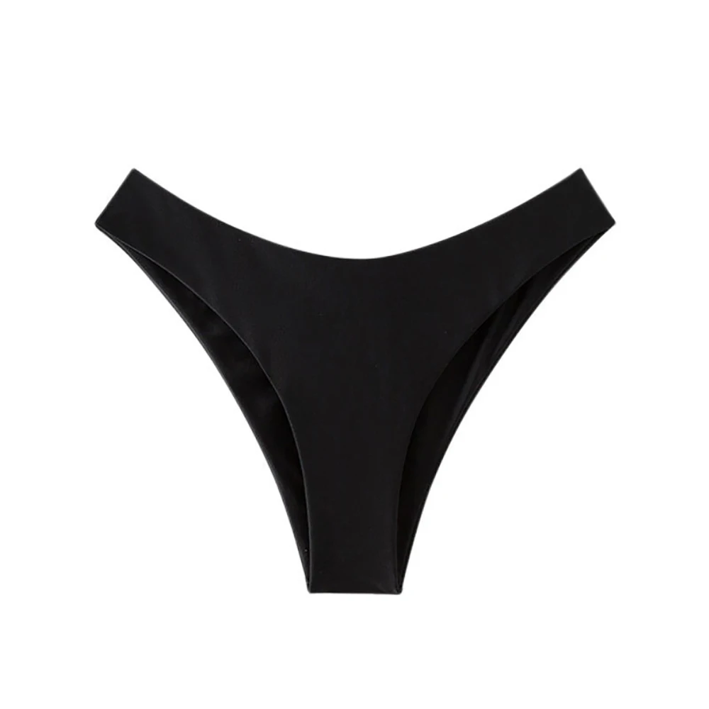 Sexy Solid V Cheeky Design Bikini Bottoms Women Triangle Thong Low Waist Beach Swimwear Shorts Bathing Suit Brazilian Biquinis