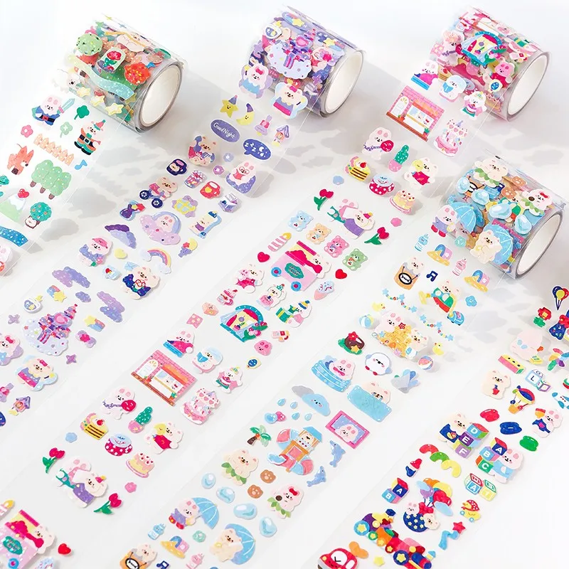 Cartoon Masking Tape Kawaii Scrapbooking Aufkleber Nette Aufkleber Rolls Selbst-kleber Diy Dekoration Aufkleber Für Handwerk Kunst Album