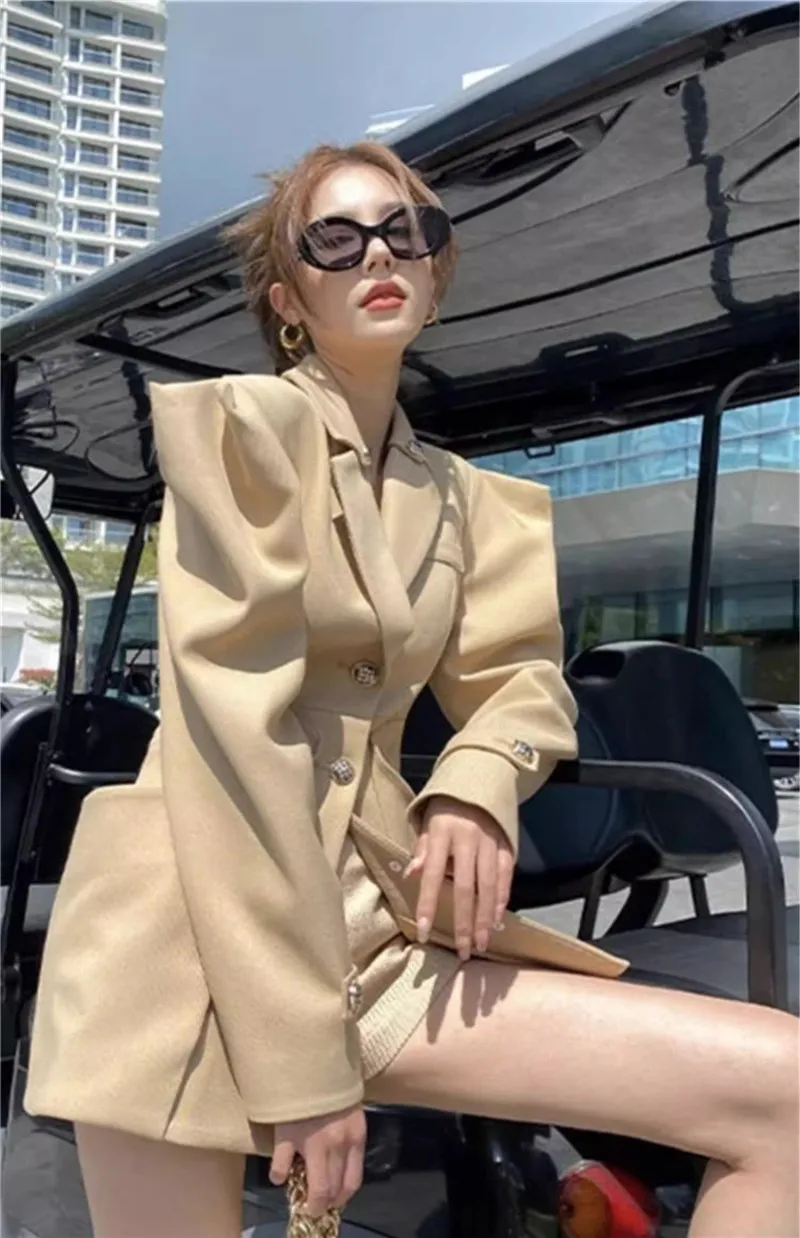 Women Fashion Blazer Spring 2024 New office ladies Casual stylish suit Jacket notched collar Long Sleeve Suit Coat Y4787