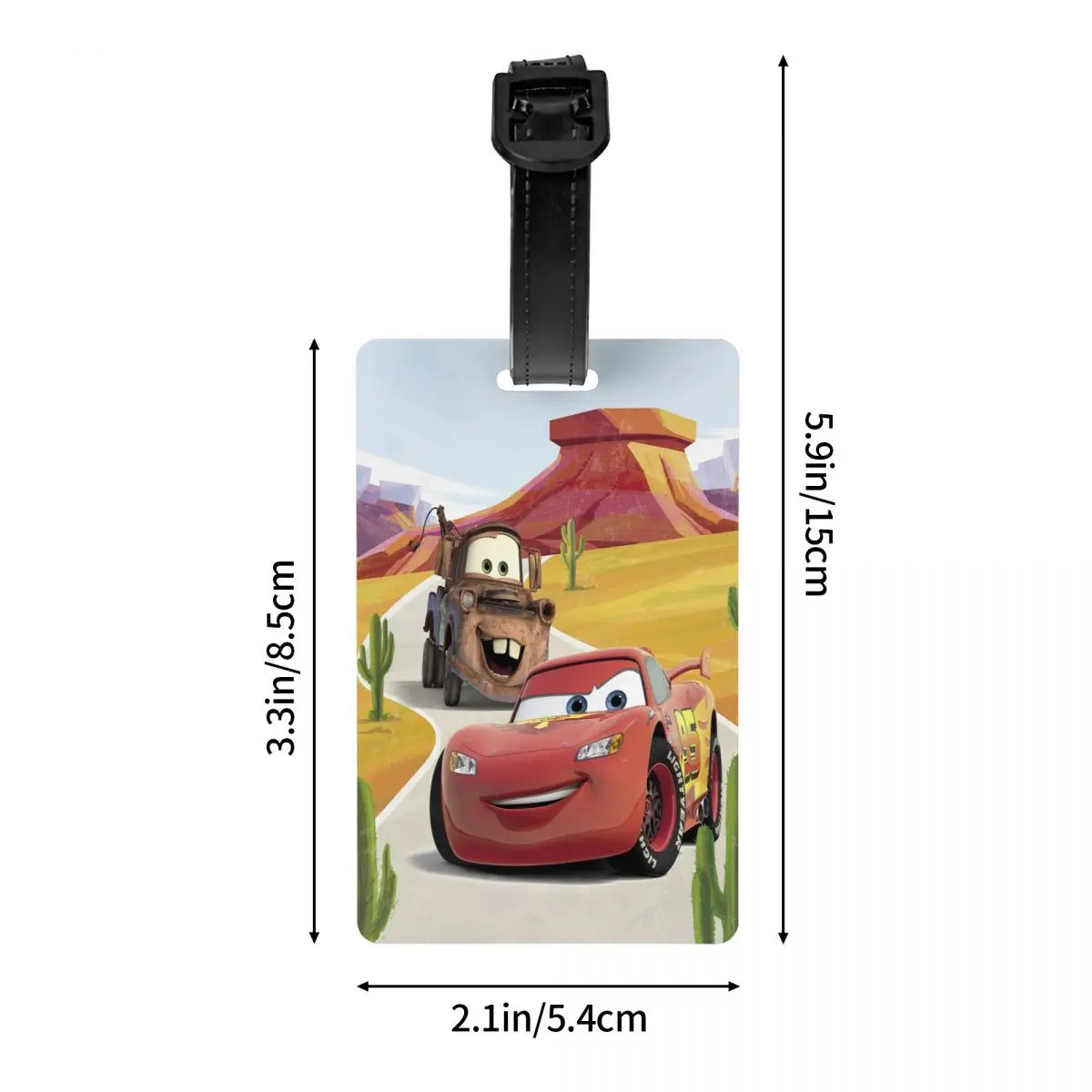 Custom Cartoon Pixar Cars Luggage Tag for Travel Suitcase Privacy Cover Name ID Card