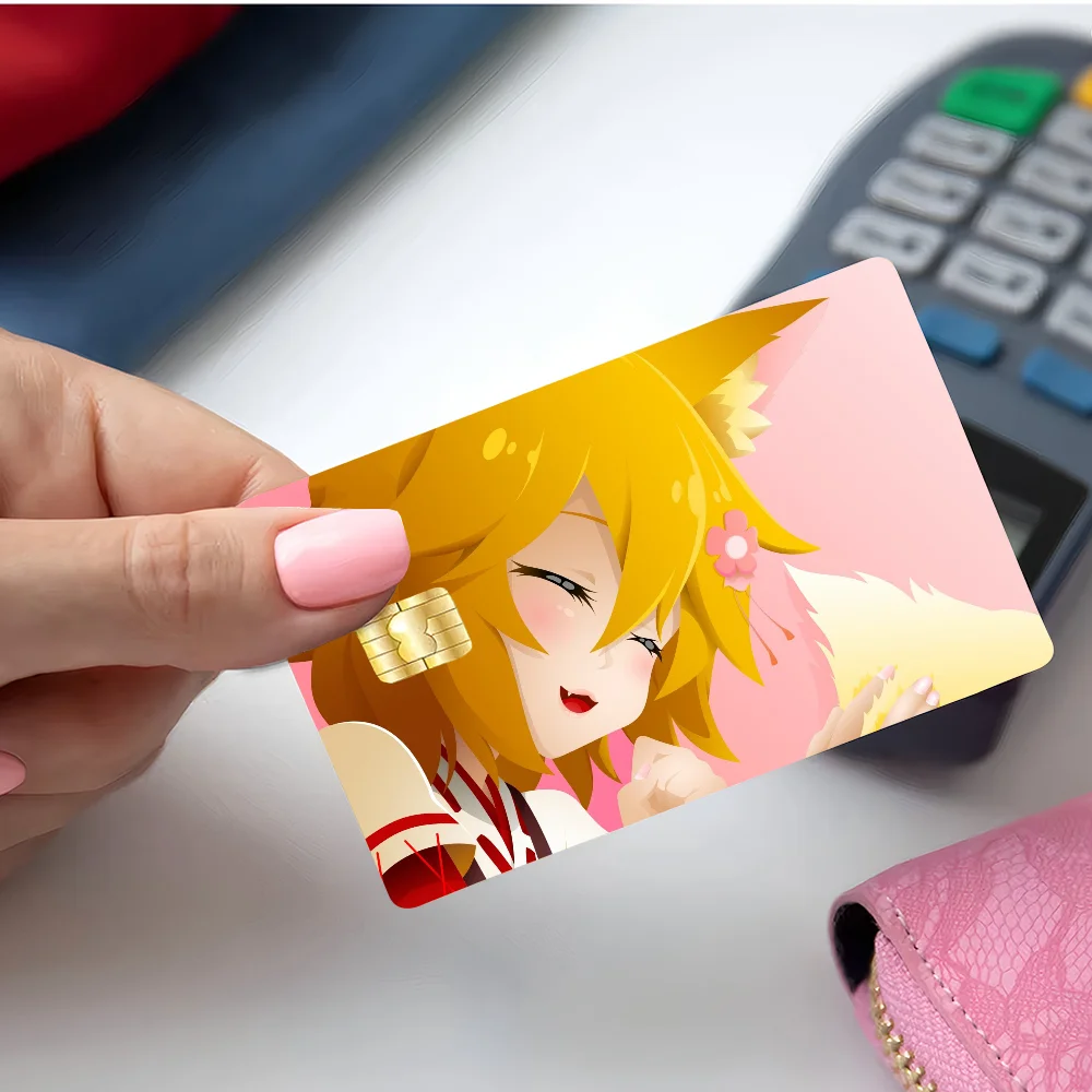 The Helpful Fox Senko San Cartoon Credit Card Skin Stickers For Bank Card Bus Metro Card Sticker Waterproof Women Gift