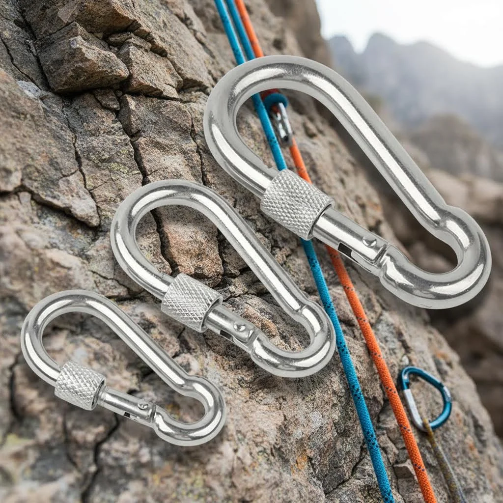 M4 M5 M6 M8 M10 304 Stainless Steel Spring Snap Ring Buckle Outdoor Hook-key Safety Hook Ab Hoist Chain Pet Accessories Rop Alu