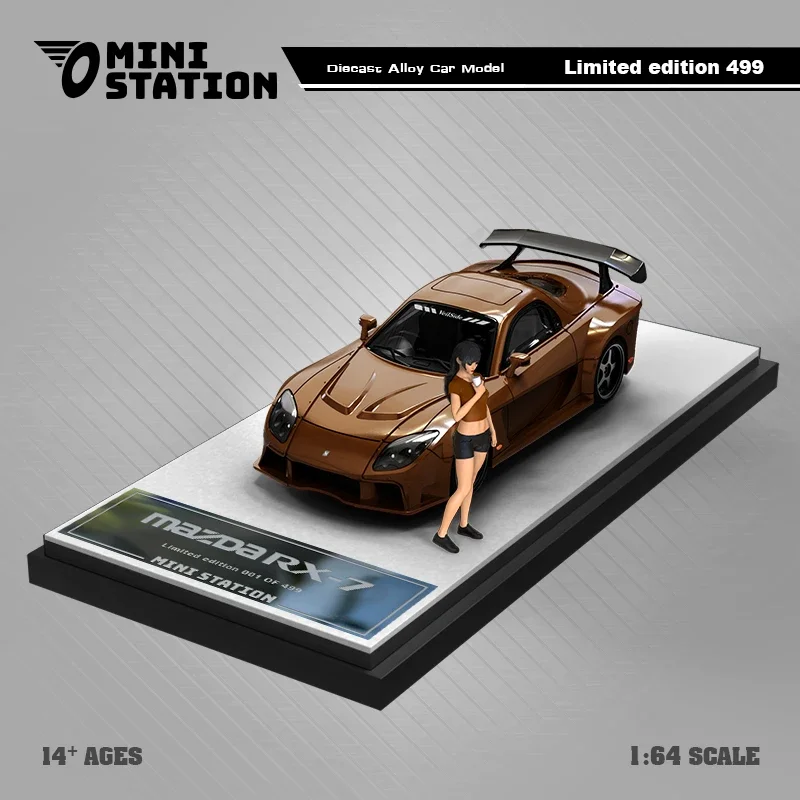 Mini Station 1:64 RX7 Veilside Metallic Brown/Black limited499 Diecast Model Car