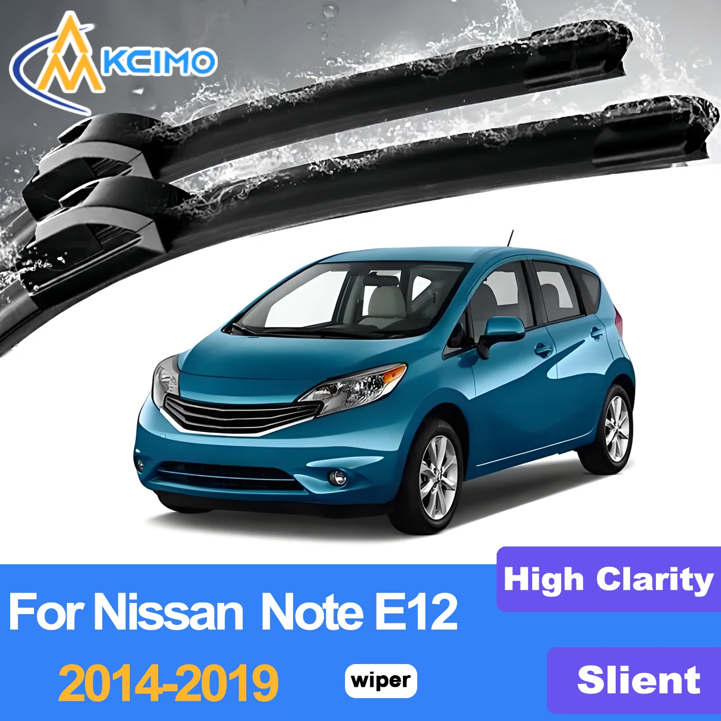 

KCIMO 2 Piece Set Front Windshield Wiper Blades For Nissan Note E12 2014-2019, Aerodynamic Design Improved Airflow