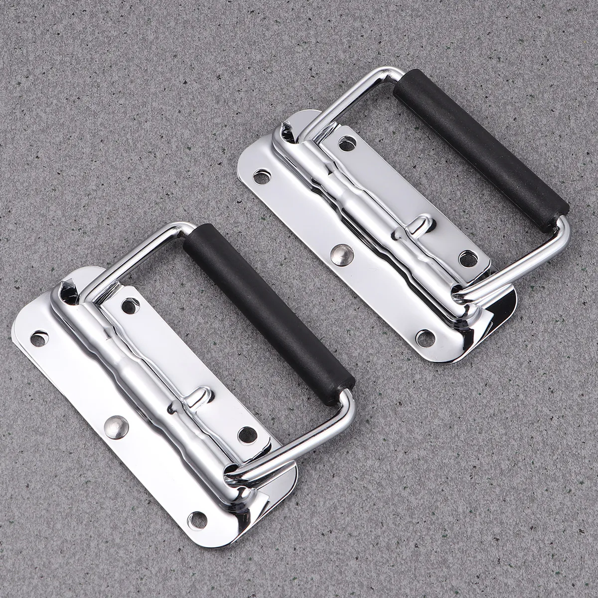 2Pcs Spring Loaded Cabinet Handle Folding Handle Heavy Duty Replacement for Suitcase Luggage Box Tool Fire Machine Equipment