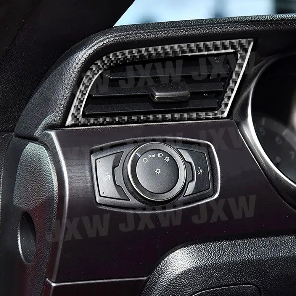 

Carbon Fiber Interior Trims Dashboard Side Conditioner Outlet Air Vent Decorative Cover Frame For Ford Mustang 2015 -2019